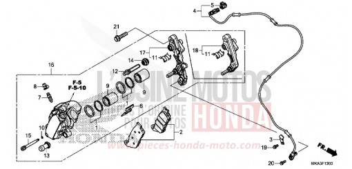 FRONT BRAKE CALIPER NC750XDJ de 2018